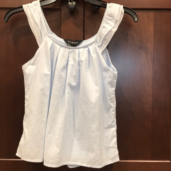 Girls George Solid Baby Blue Sleeveless Top - Picture 3 of 5